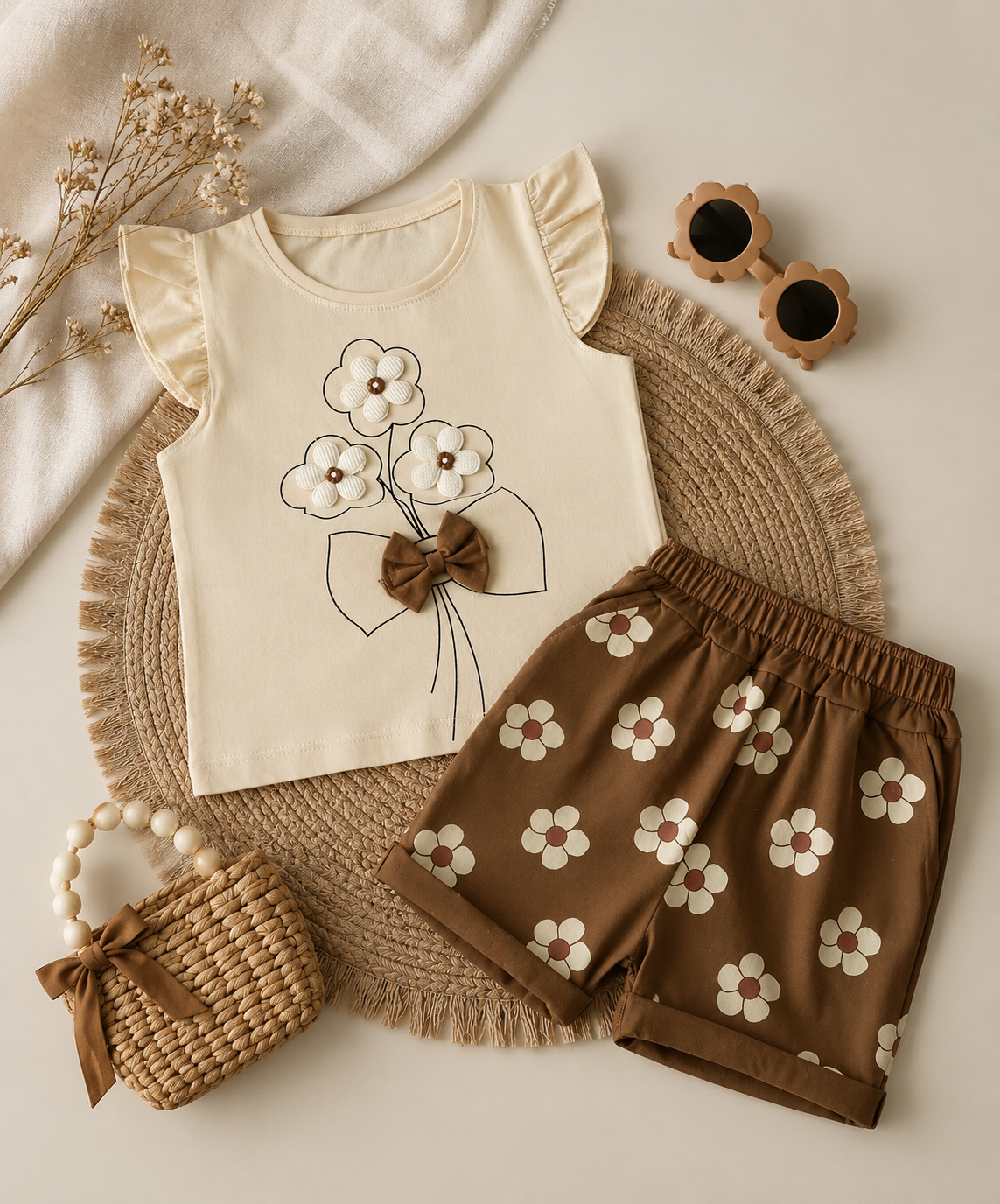 تاپ و شورتک سه گل کد ۳۳۰۲