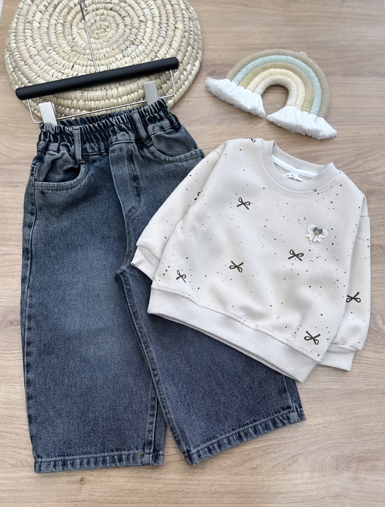 شلوار جین نیم بگ کد ۳۲۲۵